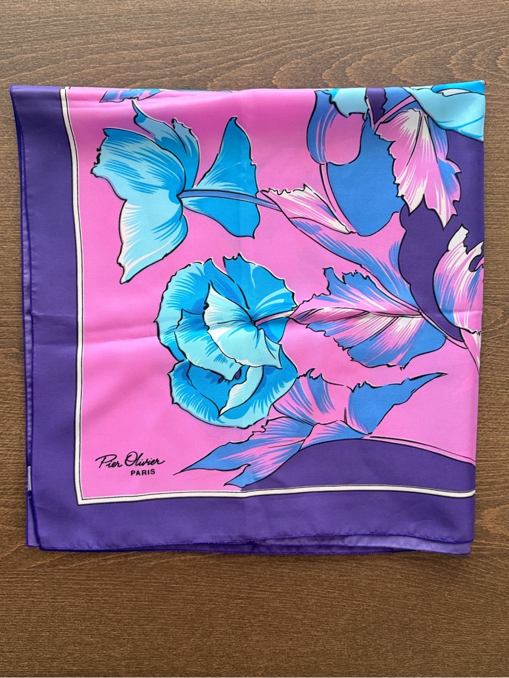 Vintage Pier Olivier Paris Floral Scarf